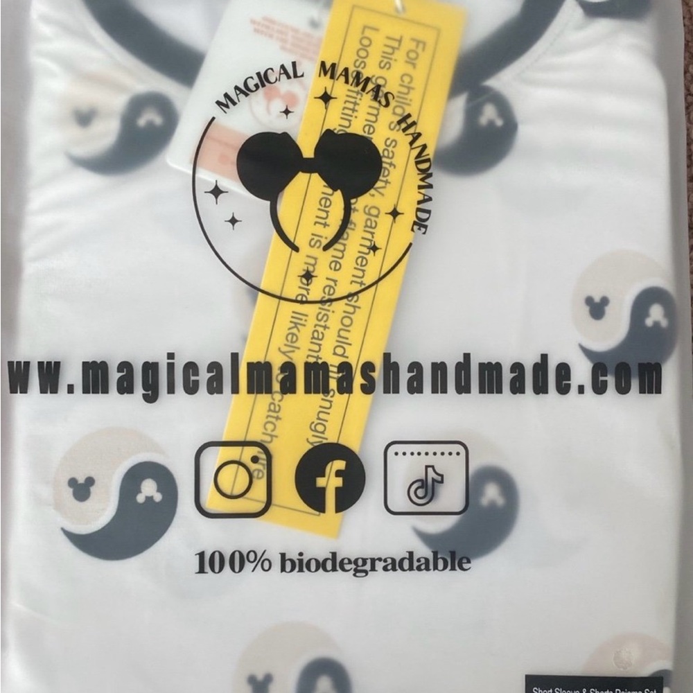 Magical Mamas Handmade (made with magic) Mickey Mouse Yin Yang bamboo pj set